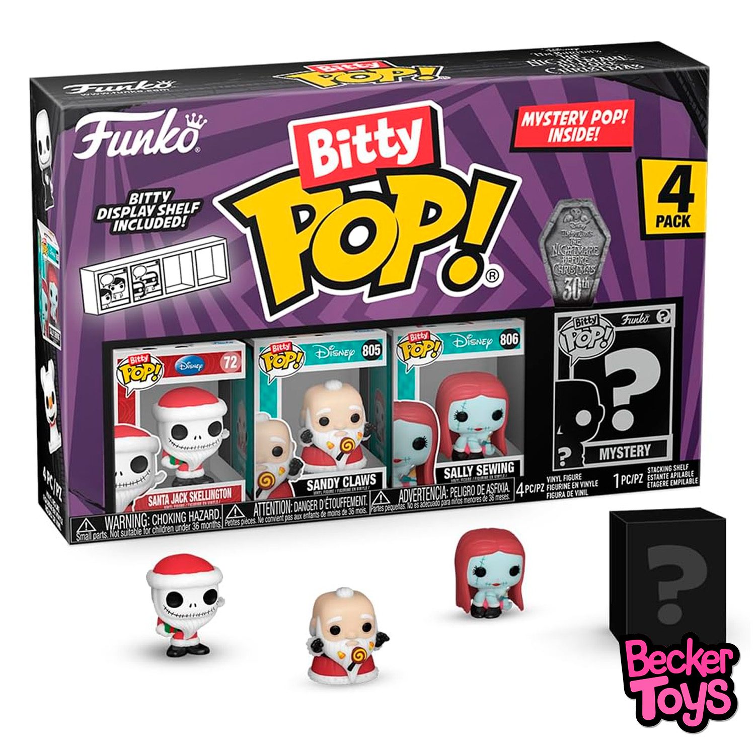 Funko Bitty POP! tnbc Santa Jack - Sandy Claus - Sally Sewing