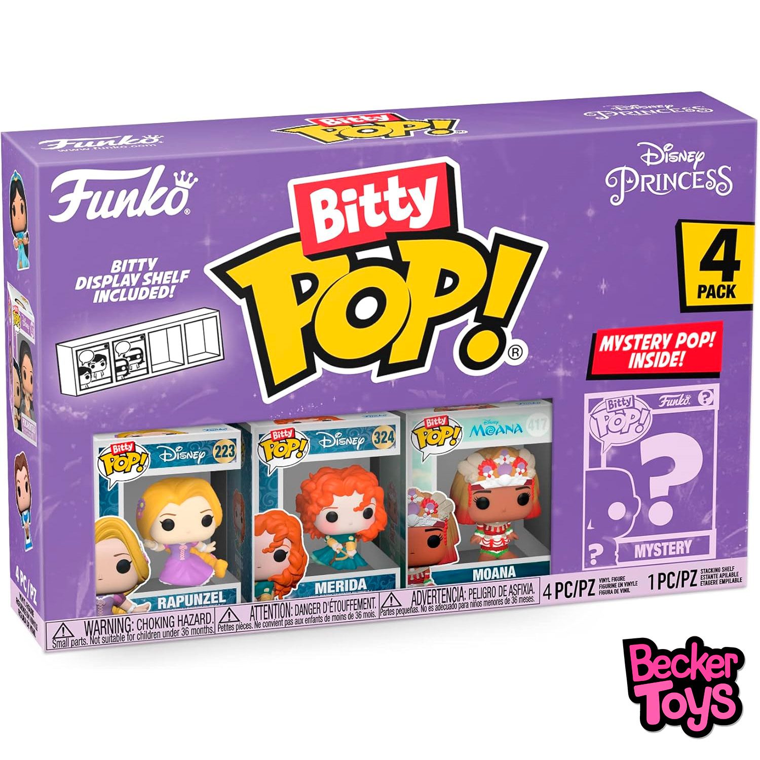 Funko Bitty POP! Disney Princess Rapunzel - Merida - Mohana + Mistery