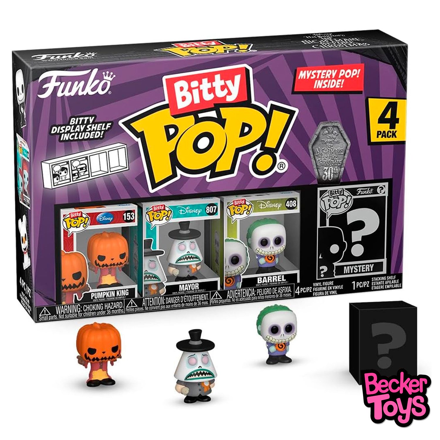Funko Bitty POP! tnbc Pumpkin Jack - Mayor - Barrel + Mistery