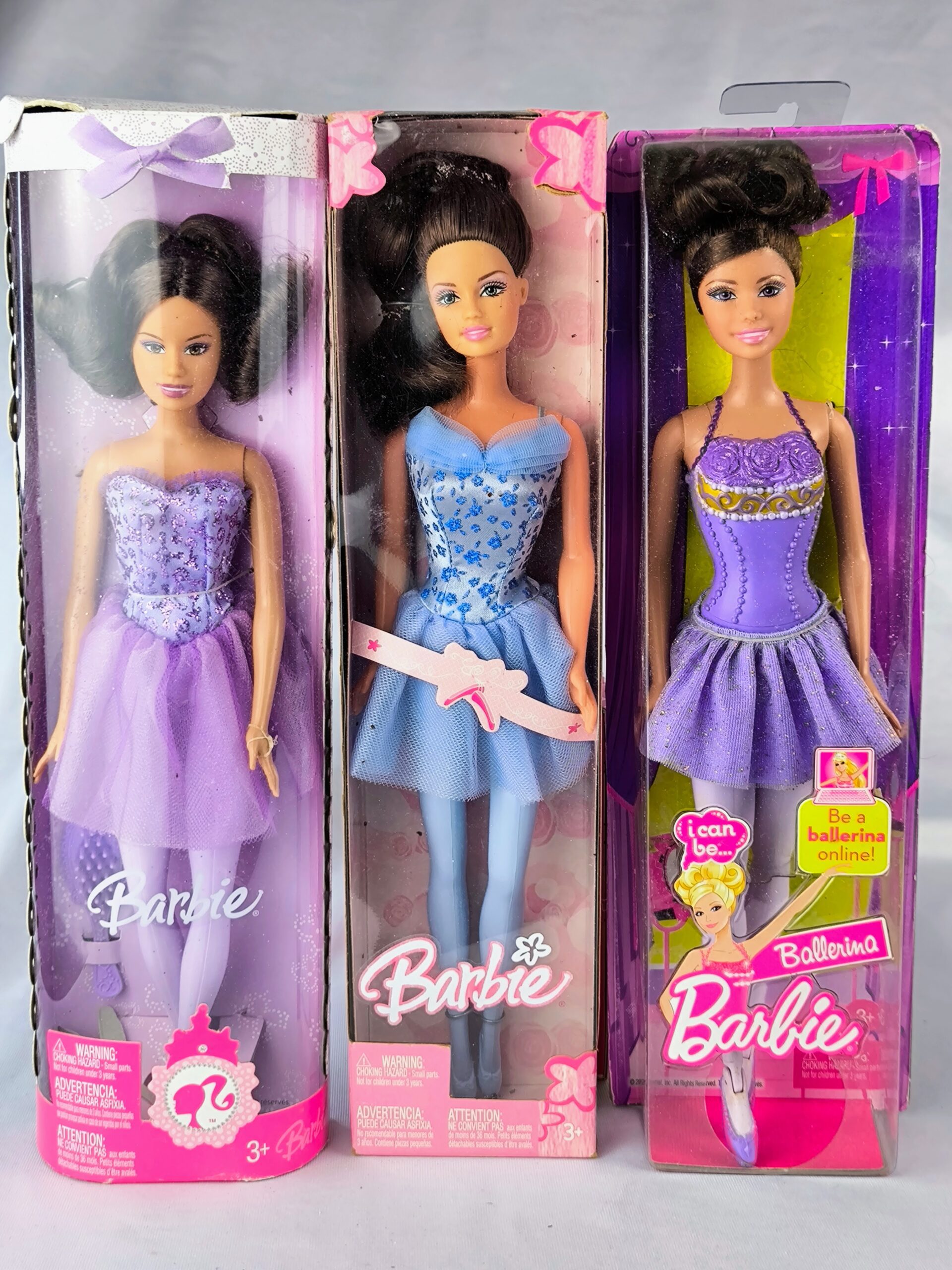 Lote x3 Barbie & Teresa Ballet Lila