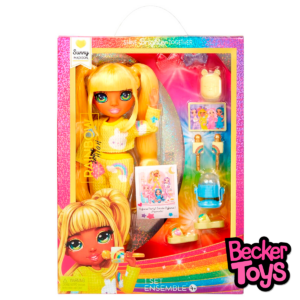 Muñeca Sunny Fiesta pijama Rainbow High Junior 22cm